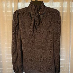 Womens blouse with tie at neckline